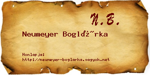 Neumeyer Boglárka névjegykártya